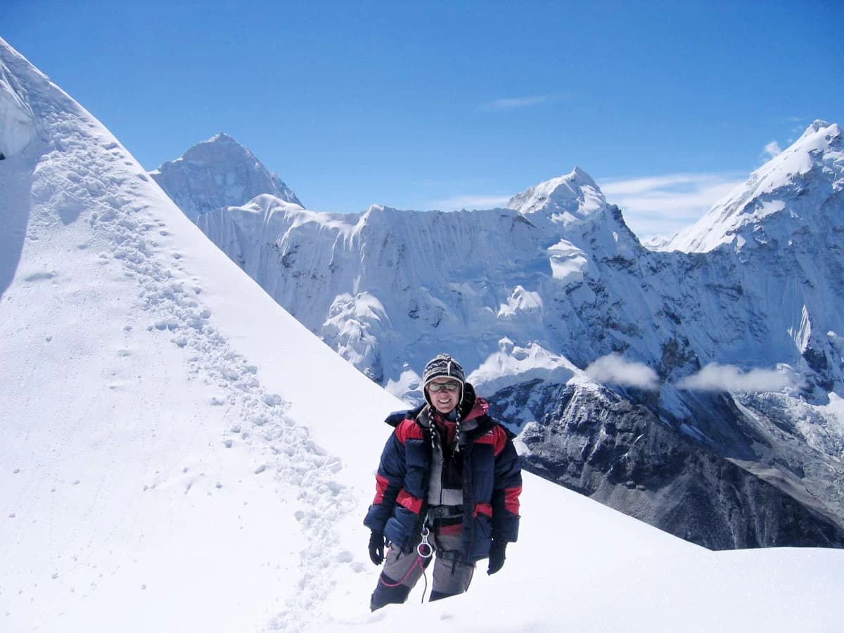 resting while climbing island peak