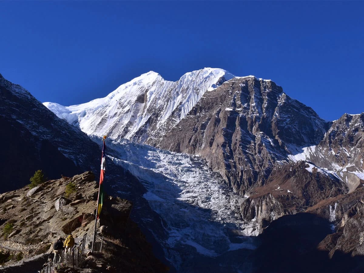 Mount Gangapurna And Glaciel Lake