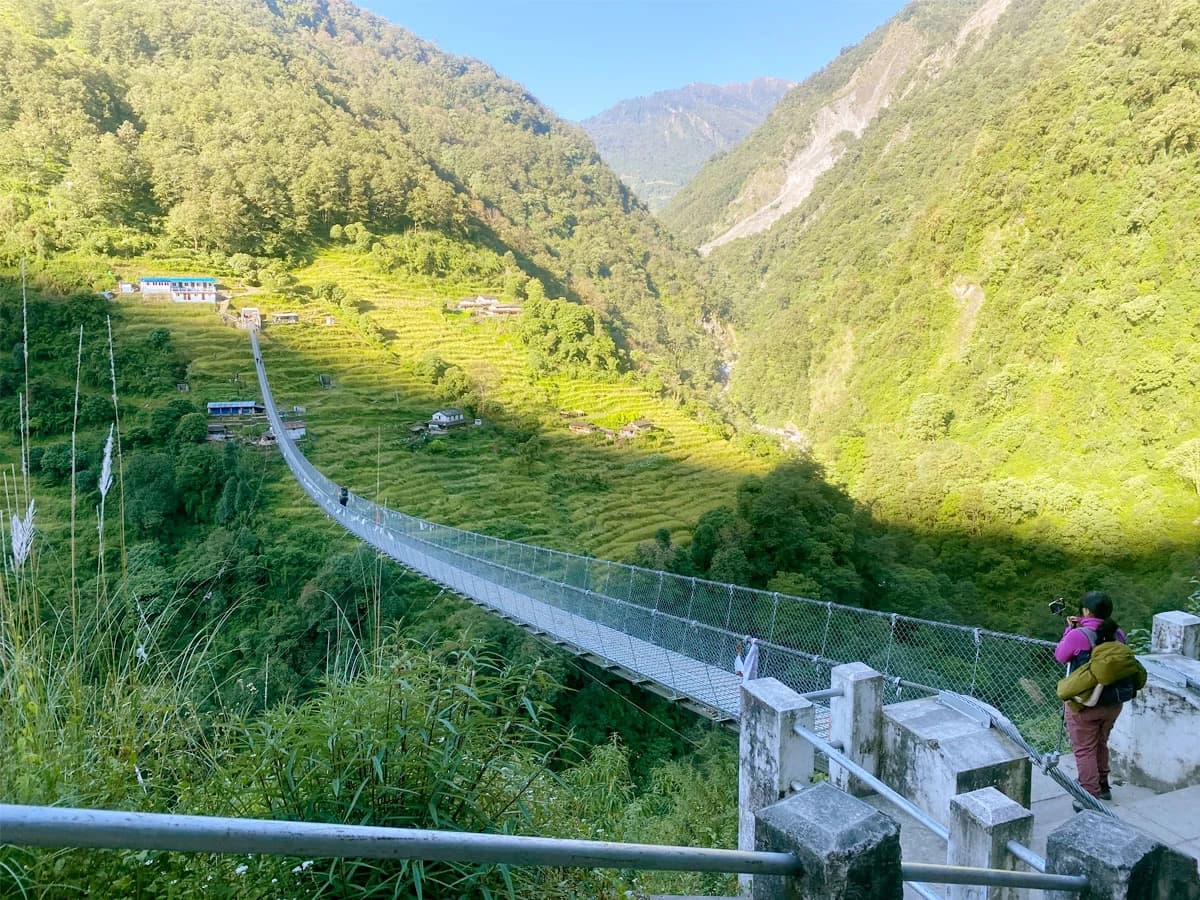 Suspension Bridge On The Way To Annapurna Base Camp