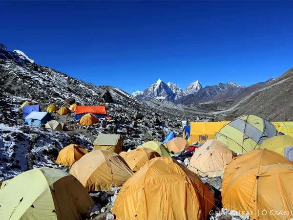 Camping At Island Peak Base Camp