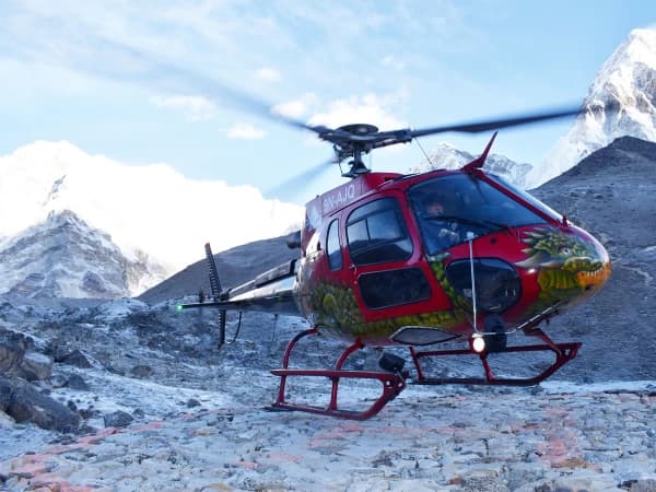 Helicopter Return From Gorakshep